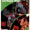 “American Airlines Las Vegas -Reno linen backed original vintage poster, neon lounge signage and nightlife scene, Grade A- condition, front view.”