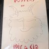 Vintage 1957 rare first edition hardcover book "The Posters of Picasso" featuring comprehensive archive of colorful exhibition posters, surrealist and modernist graphic designs by Pablo Picasso, collectible art reference volume