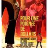Vanni Tealdi's original 1964 French "Pour Une Poignée de Dollars" theatrical poster featuring Clint Eastwood silhouette, LALANDE-COURBET printer mark.