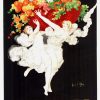 Jean d'Ylen "Cusenier Liqueurs de Luxe" 1930 masterpiece: rare Art Deco poster with angel-like figures holding cornucopia of fruit and liquor, Cappiello's successor, museum-quality condition.