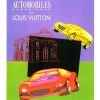 1999 Razzia Louis Vuitton Parc de Bagatelle vintage poster, red and yellow classic cars, hand signed by artist